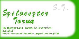 szilveszter torma business card